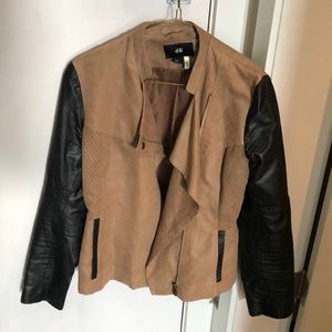H&M leather and beige suede jacket